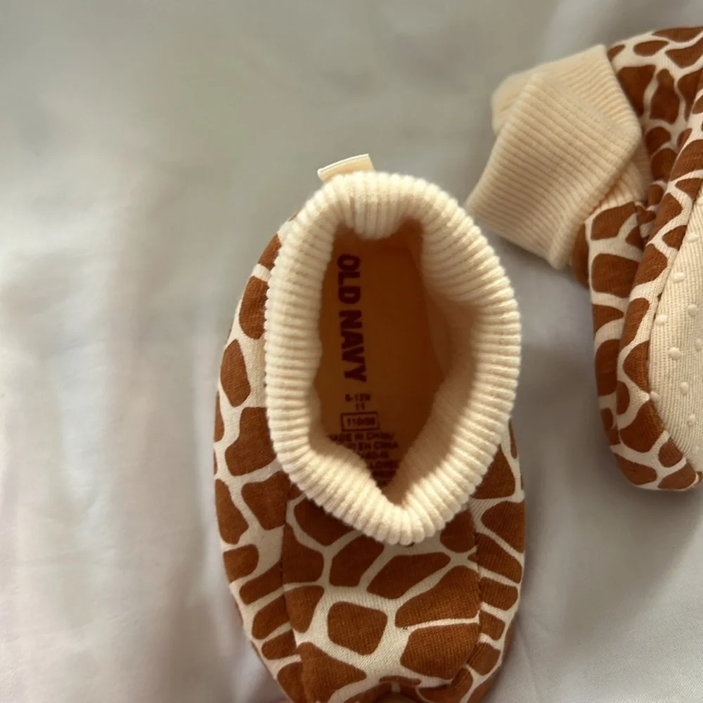 Old Navy Animal-Print Bootie Slippers 6-12M